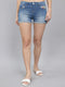 Women Blue Light Wash Regular Fit Shorts