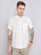 Men White Solid Collar Half Sleeve Shirt
