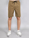 Men Khaki Solid Regular Fit Shorts