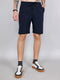 Men Blue Solid Regular Fit Shorts