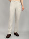 Men Beige Check Regular Fit Trouser