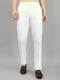 Men White Solid Regular Fit Trouser