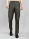 Men Grey Melange Regular Fit Trouser