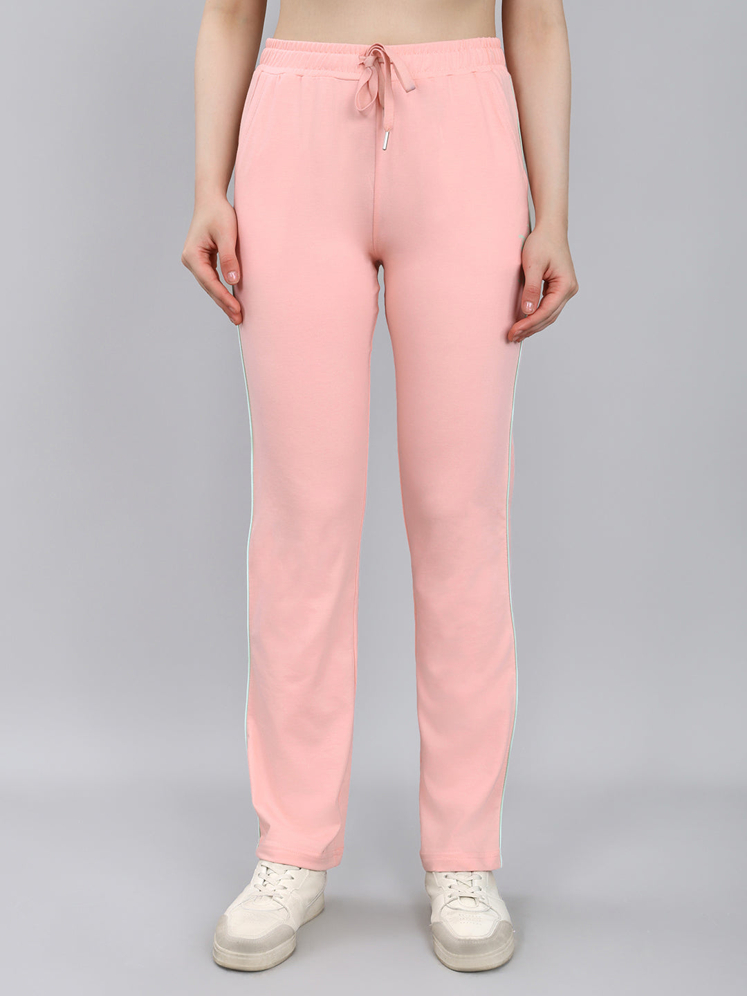 Women Peach Solid Regular Fit Lower