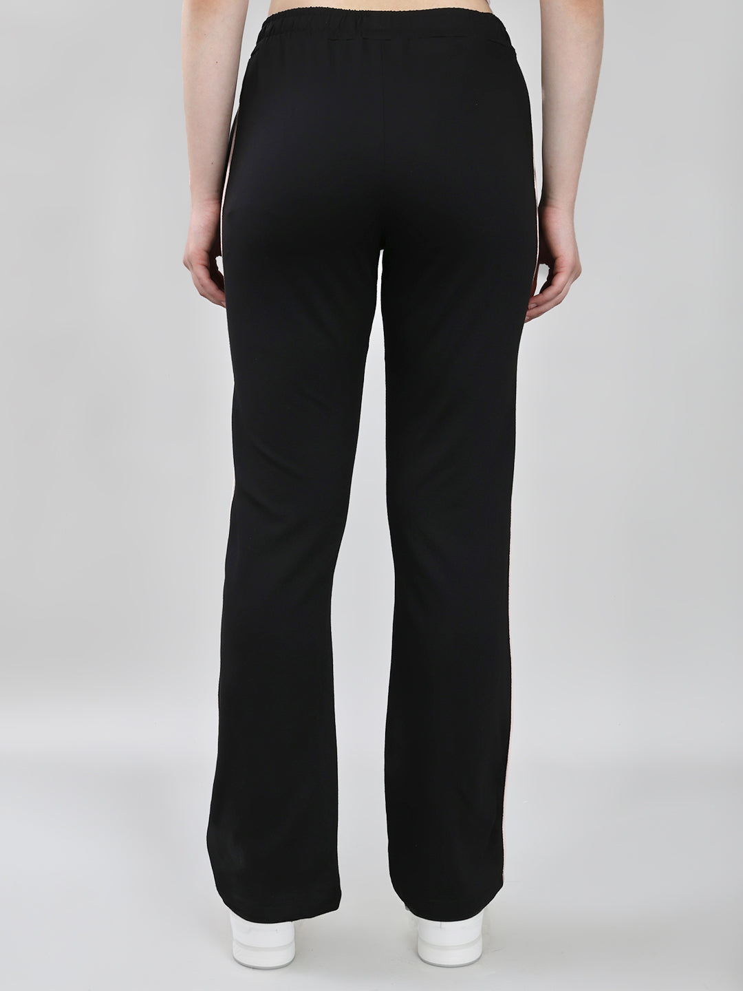 Women Black Solid Regular Fit Lower