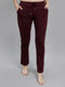Women Burgundy Solid Regular Fit Lower