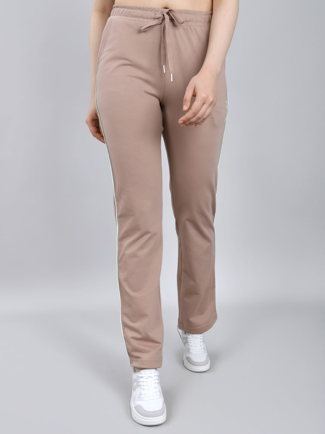 Women Beige Solid Regular Fit Lower
