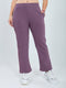Women Mauve Solid Regular Fit Winter Lower