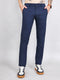 Men Navy Blue Solid Slim Fit Trouser