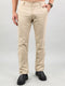 Men Beige Solid Regular Fit Trouser