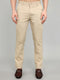 Men Beige Solid Slim Fit Trouser