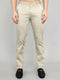 Men Beige Solid Slim Fit Trouser