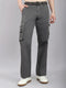 Men Grey Solid Regular Fit Cargo