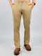 Men Khaki Solid Regular Fit Trouser with Front Coin Pocket