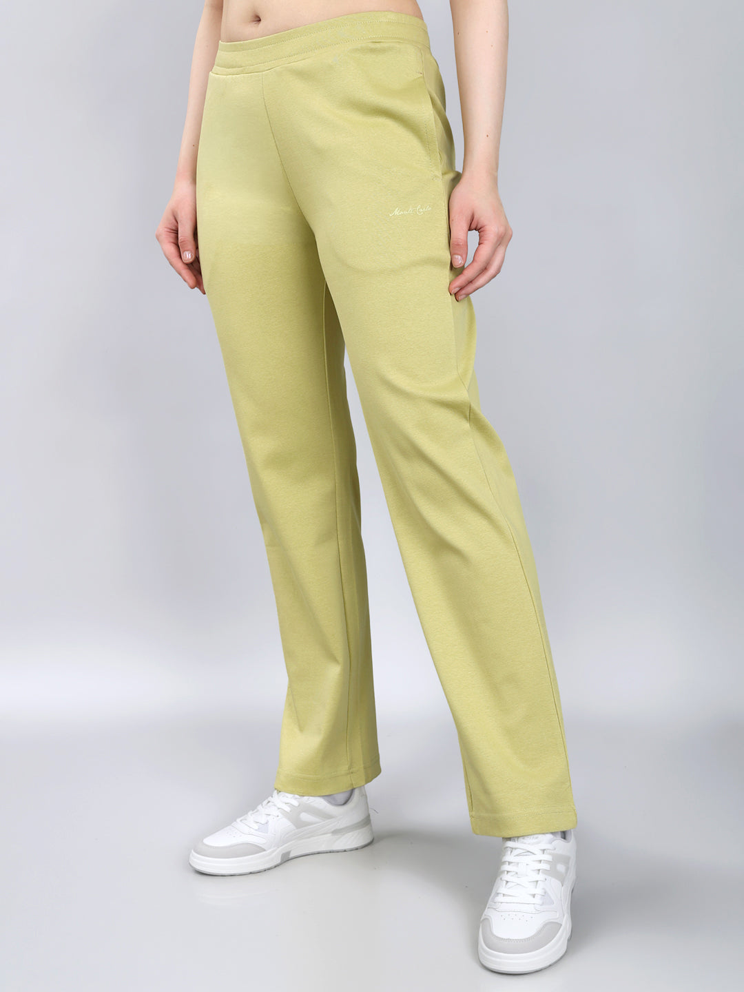 Women Light Green Solid Regular Fit Lower