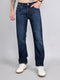 Men Dark Blue Light Wash Straight Fit Denim