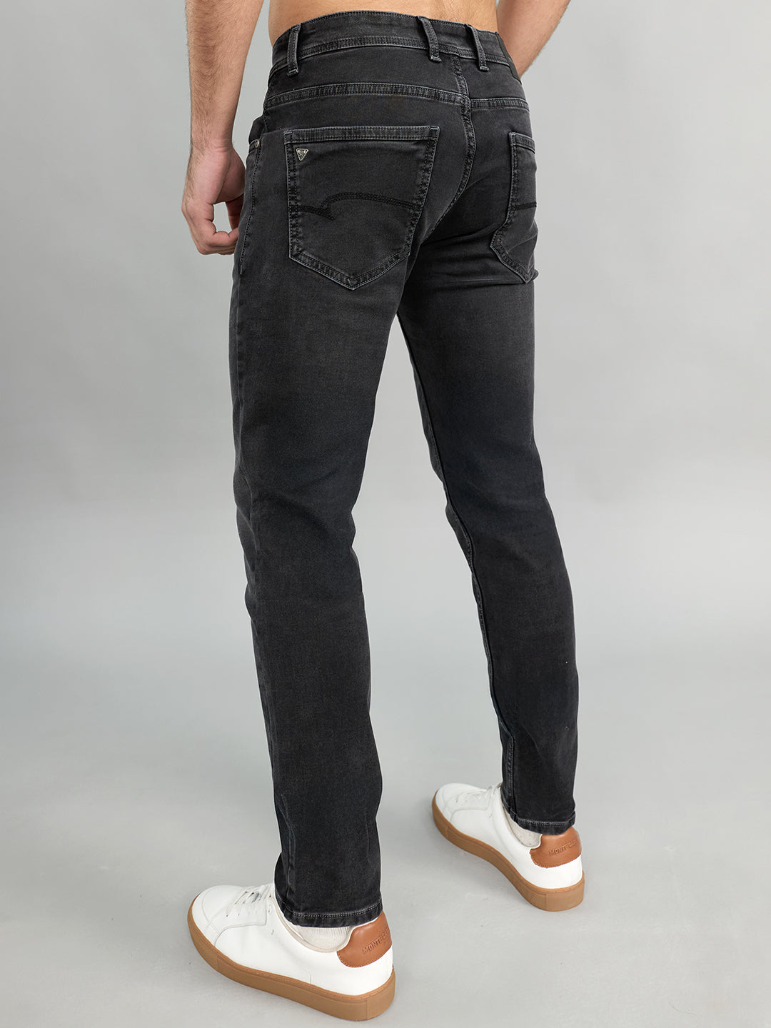 Men Grey Light Wash Skinny Fit Denim