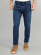 Men Navy Blue Light Wash Skinny Fit Denim