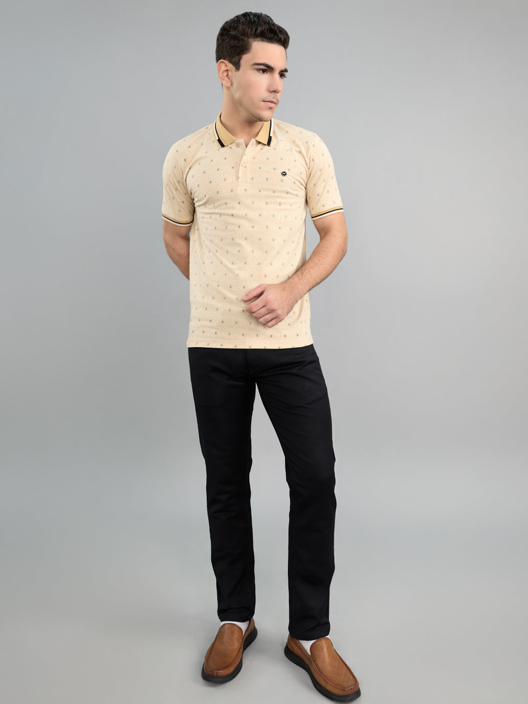 Men Black Light Wash Narrow Fit Denim
