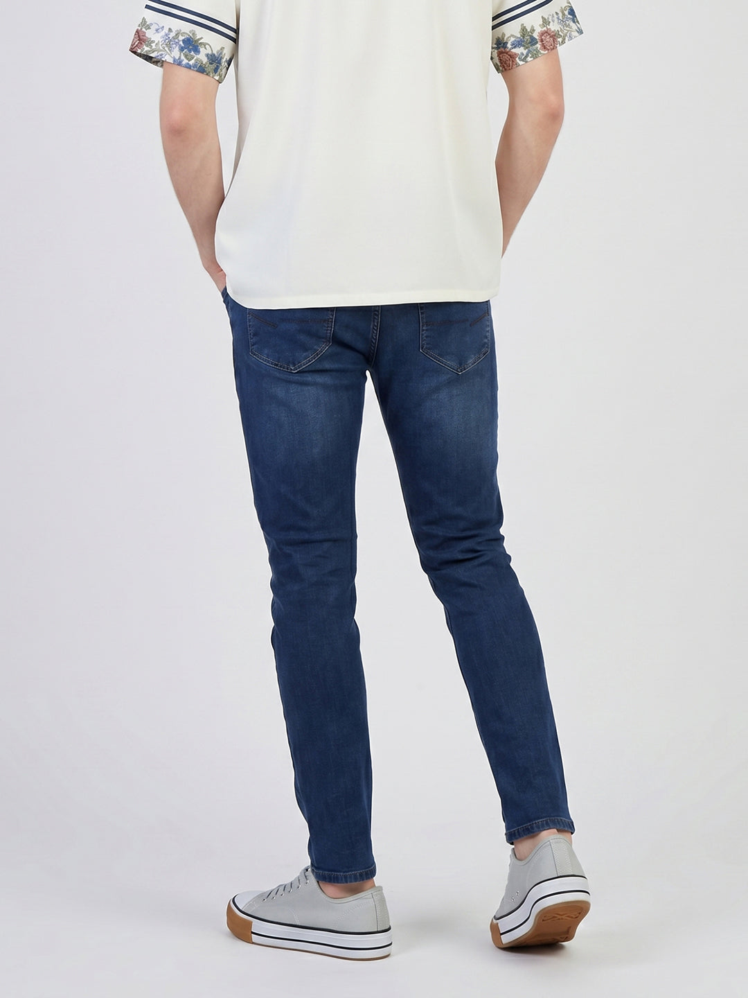 Men Blue Light Wash Skinny Fit Denim
