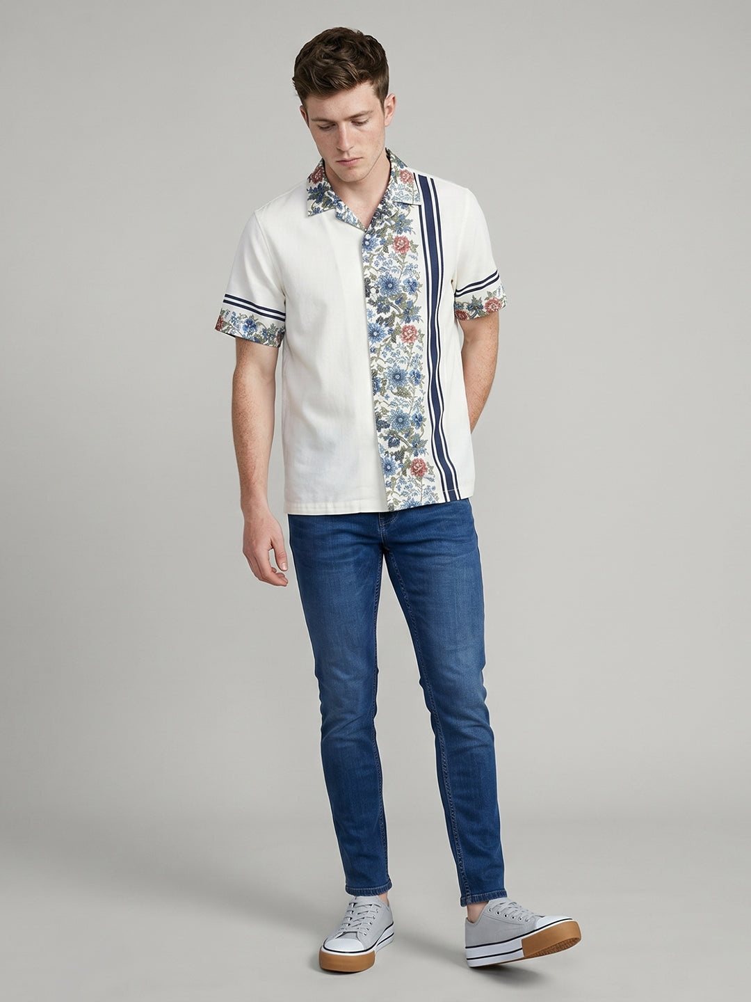 Men Blue Light Wash Skinny Fit Denim