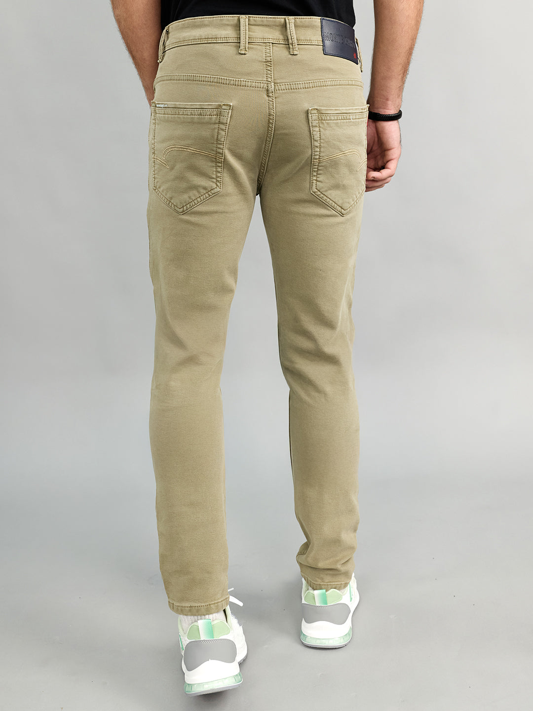 Men Green Light Wash Skinny Fit Denim