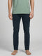 Men Dark Blue Light Wash Narrow Fit Denim