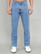 Men Dark Blue Solid Straight Fit Denim