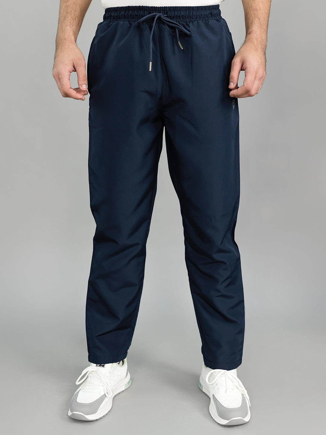 Men Navy Blue Solid Regular Fit Lower