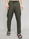 Men Dark Green Solid Regular Fit Lower