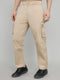 Men Beige Solid Regular Fit Cargo