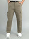 Men Light Brown Solid Regular Fit Lower