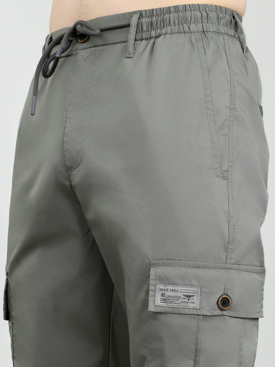 Men Grey Solid Regular Fit Lower
