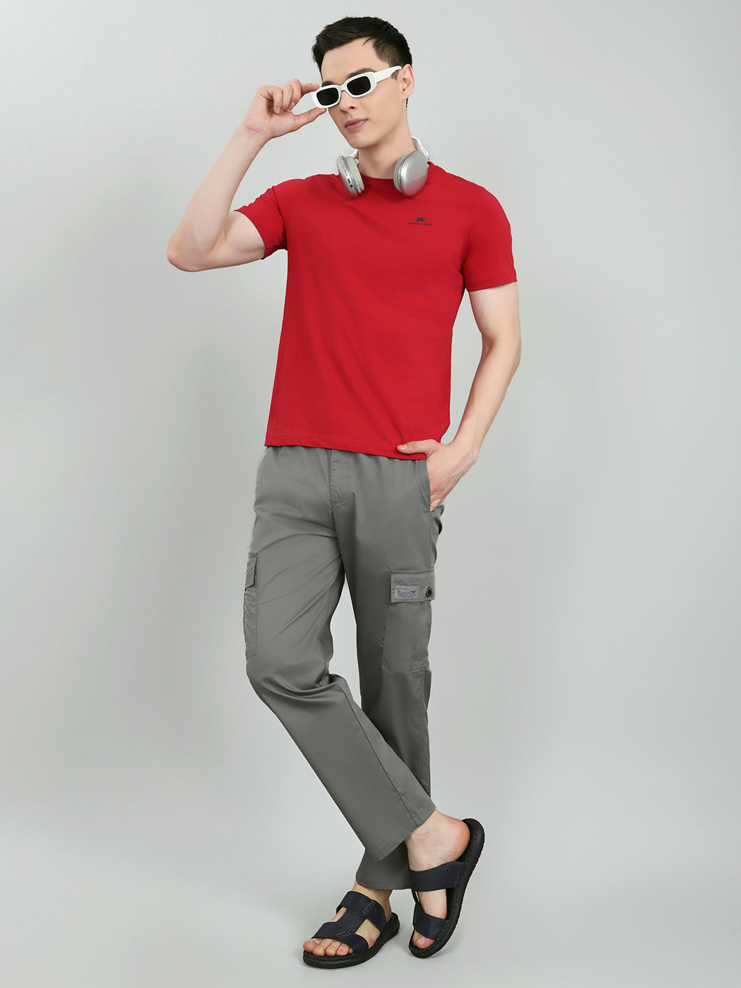 Men Grey Solid Regular Fit Lower