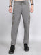 Men Grey Solid Regular Fit Cargo