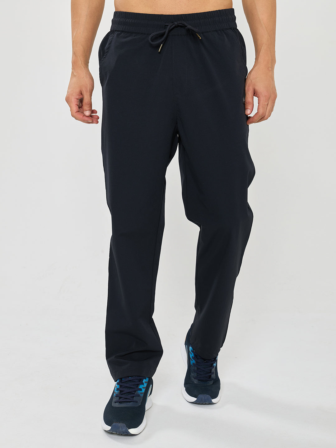 Men Navy Blue Solid Regular Fit Winter Lower