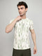 Men Green Printed Round Neck Half Sleeve T-Shirt