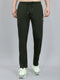 Men Olive Solid Regular Fit Lower