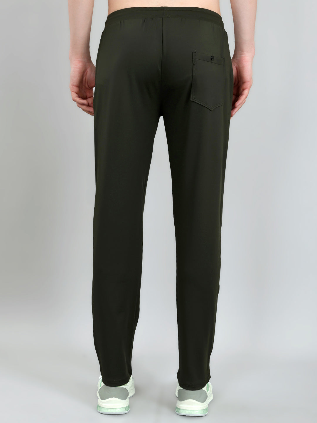 Men Olive Solid Regular Fit Lower
