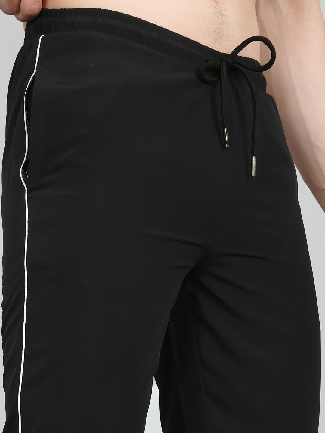 Men Black Solid Regular Fit Lower