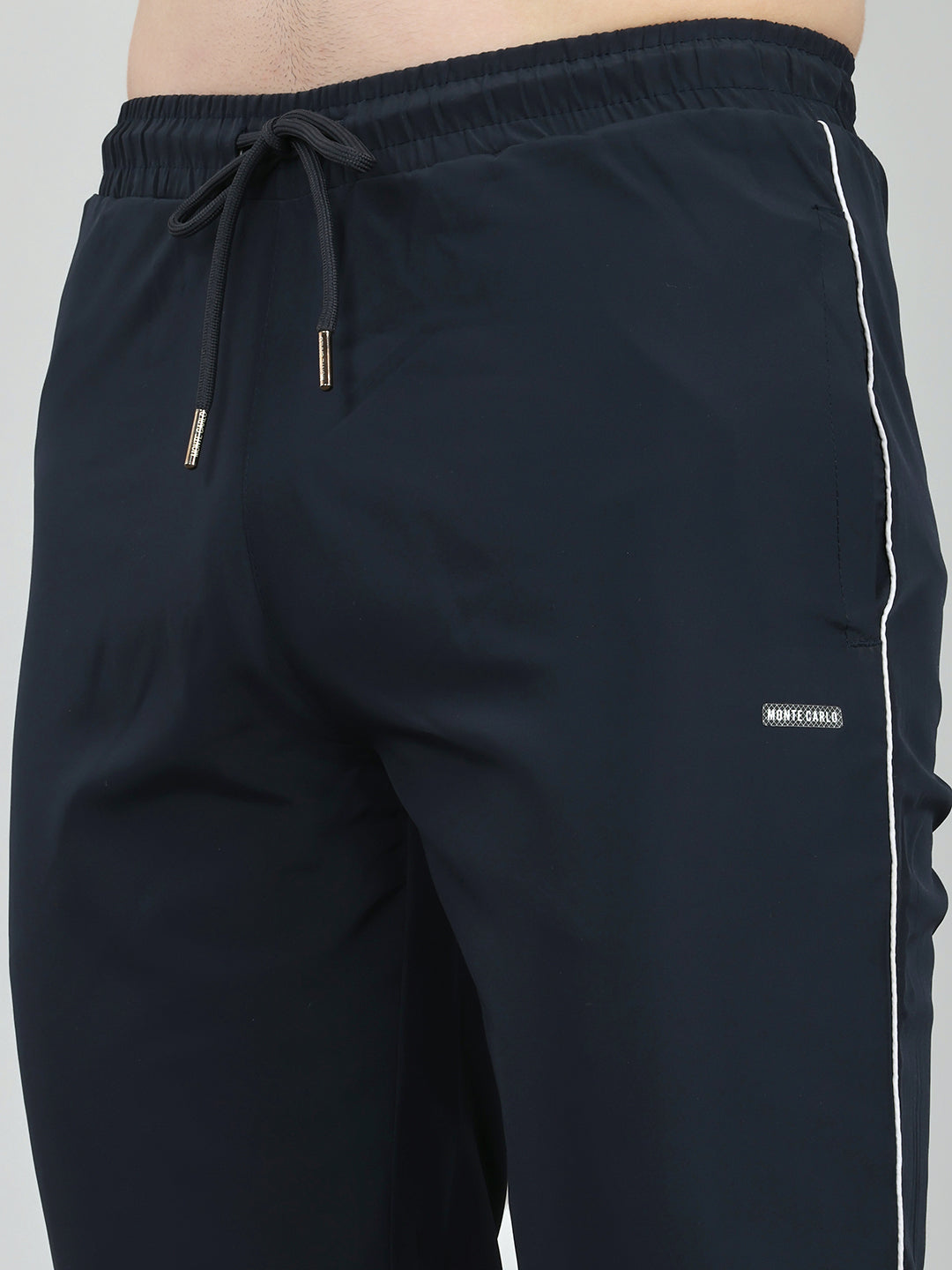 Men Navy Blue Solid Regular Fit Lower