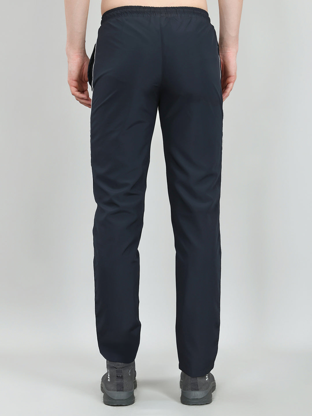 Men Navy Blue Solid Regular Fit Lower