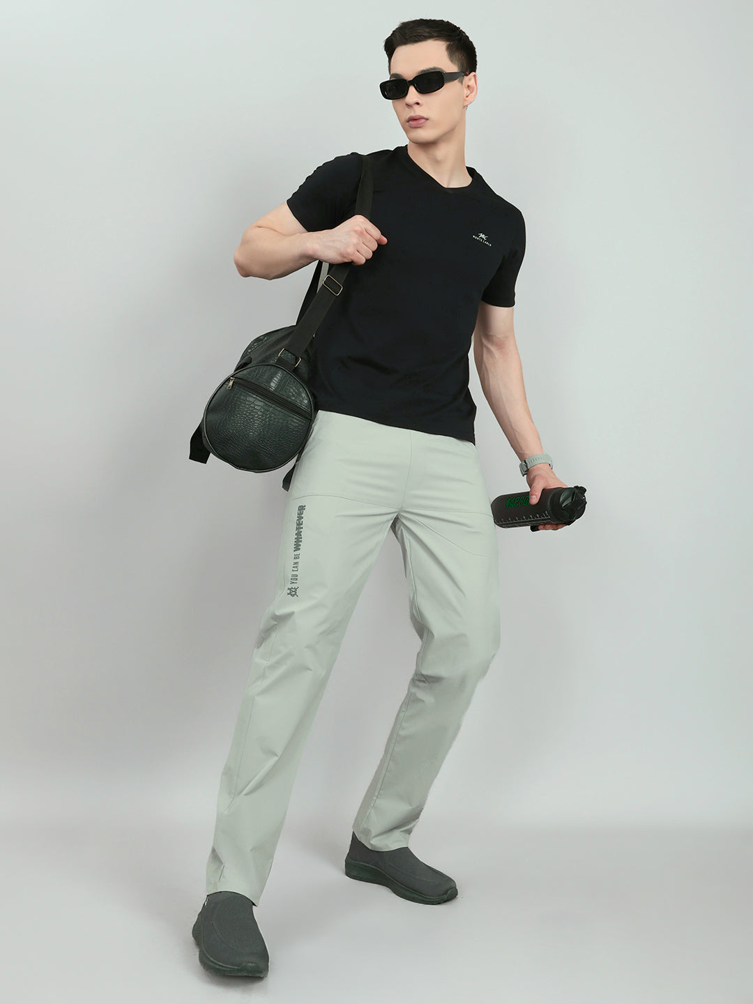 Men Grey Solid Regular Fit Lower