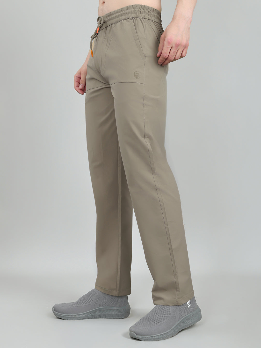 Men Tan Solid Regular Fit Lower