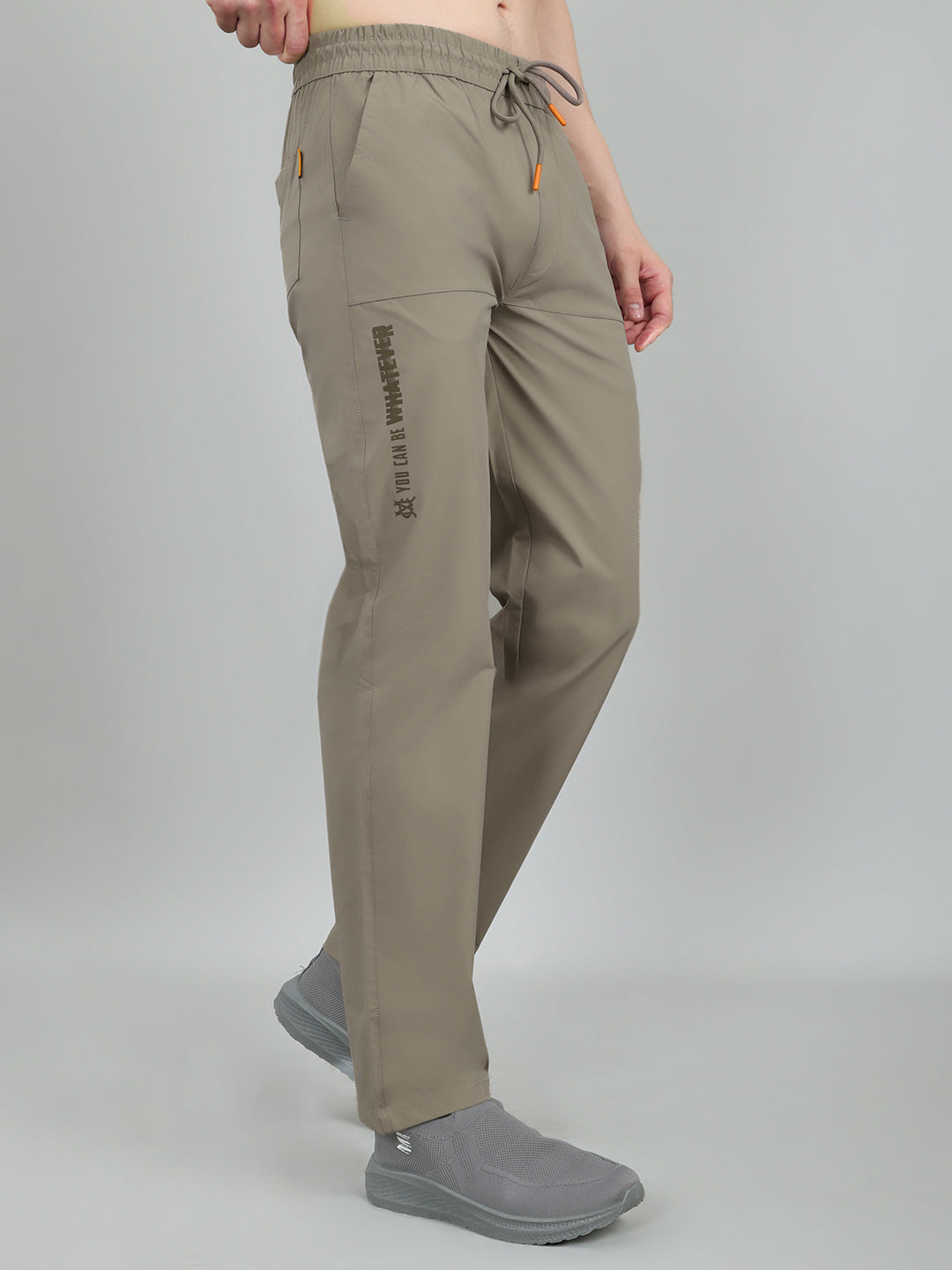 Men Tan Solid Regular Fit Lower