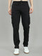 Men Black Solid Regular Fit Cargo Lower