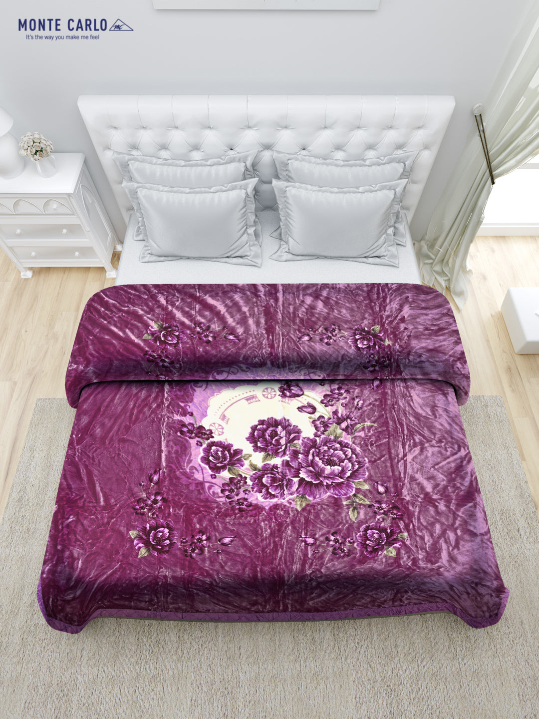 Printed Double Bed 947 GSM Blanket Angel Gold 1 Ply (Weight 5 kg)