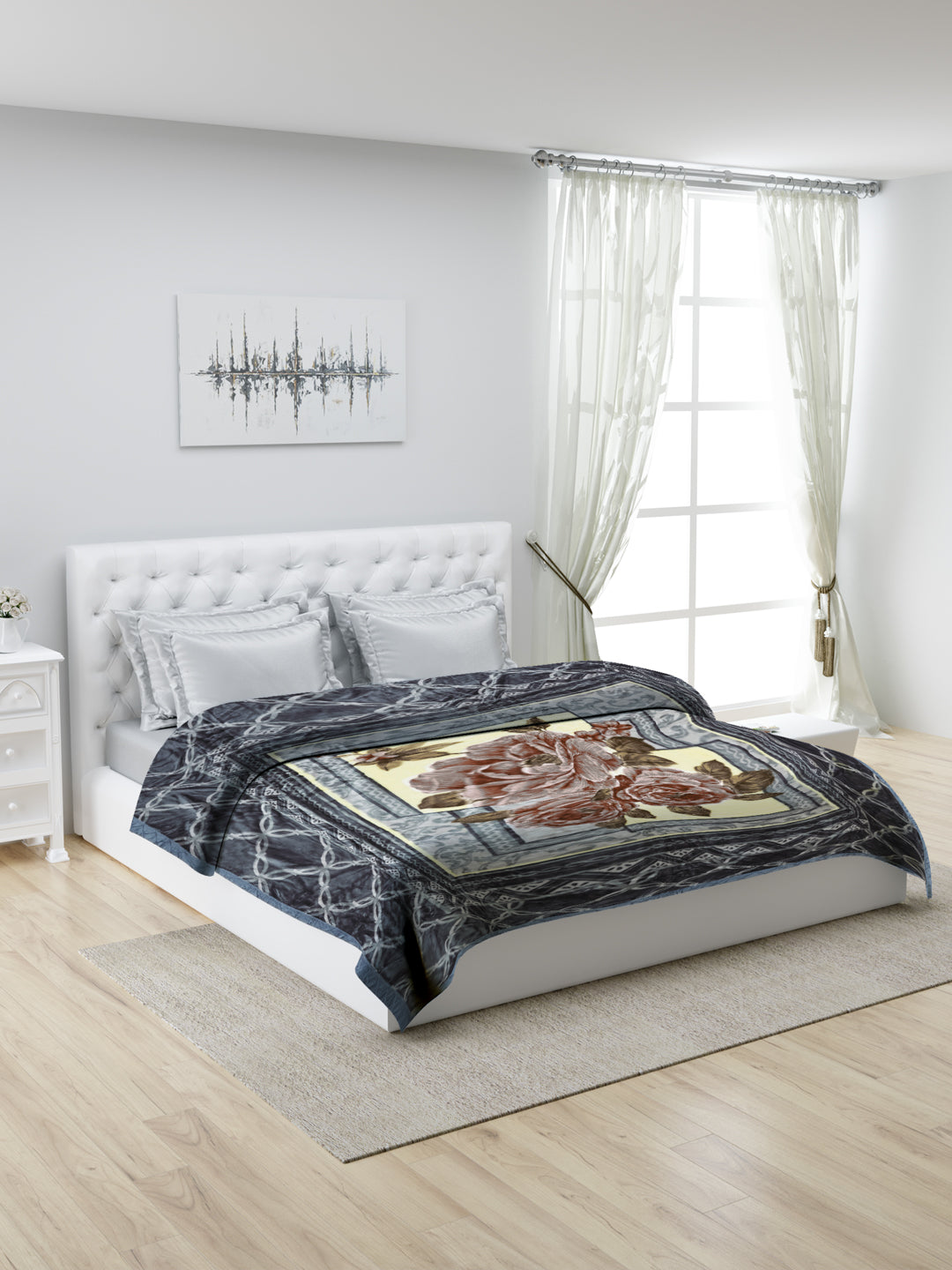 Printed Double Bed 947 GSM Blanket Angel Gold 1 Ply (Weight 5 kg)