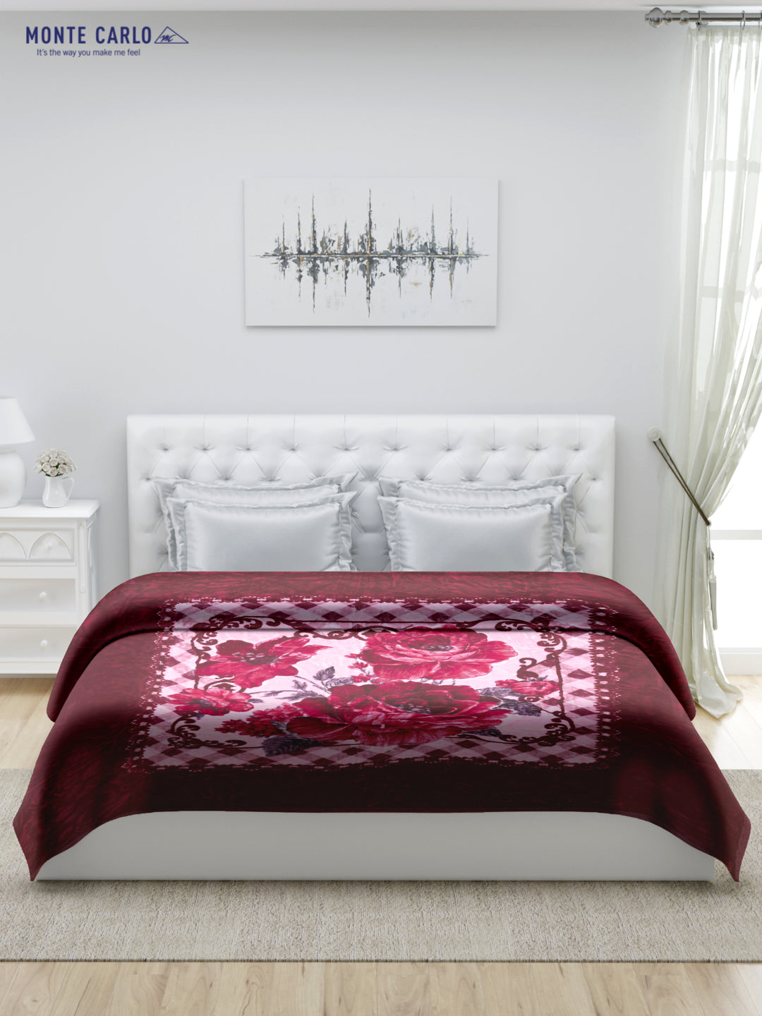 Printed Double Bed 947 GSM Blanket Angel Gold 1 Ply (Weight 5 kg)