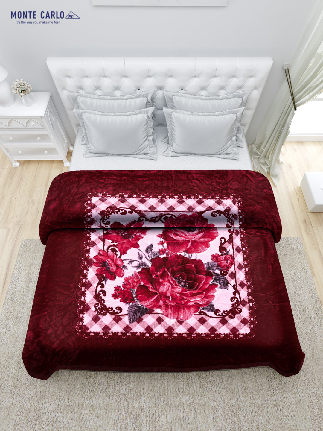 Printed Double Bed 947 GSM Blanket Angel Gold 1 Ply (Weight 5 kg)